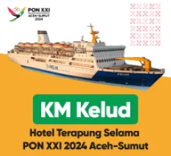 KM Kelud Hotel Terapung Selama  PON XXI 2024 Aceh-Sumut