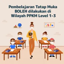 Pembelajaran Tatap Muka BOLEH dilakukan di Wilayah PPKM Level 1-3