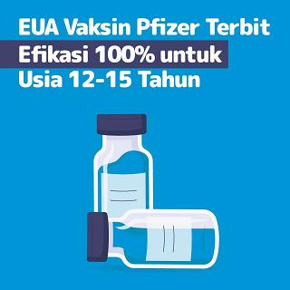 EUA Vaksin Pfizer Terbit, Efikasi 100% untuk Usia 12-15 Tahun