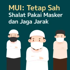 MUI: Tetap Sah, Shalat Pakai Masker dan Jaga Jarak
