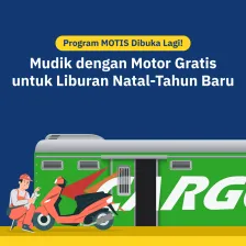 Program MOTIS Dibuka Lagi!  Mudik dengan Motor Gratis  untuk Liburan Natal-Tahun Baru